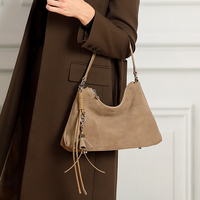 Sac à main en cuir pour femme, sac hobo bandoulière, style designer, sac à bandoulière avec pompon, logo personnalisé OEM