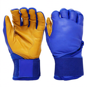 Couleur unique Nouveaux gants de frappeur de baseball à longue manchette Niveau professionnel Respirant Réglable Gants de frappeur en cuir Prix d'usine - Product Image 1