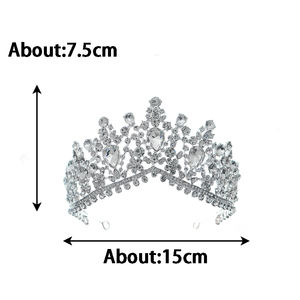 Francese elegante stile retrò strass corona diadema lucente colorato delicato donna <span class=keywords><strong>accessori</strong></span> per capelli grandi diadema fatti a mano <span class=keywords><strong>sposa</strong></span> - Product Image 6