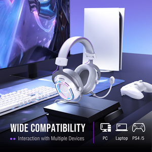 <span class=keywords><strong>FIFINE</strong></span> H13 RGB ชุดหูฟังสำหรับเล่นเกมแบบมีสายหนังตามหลักสรีรศาสตร์แผ่นรองหูฟังสำหรับการสตรีมสดผ่าน USB 7.1 หูฟังเสียงรอบทิศทางพร้อมไมโครโฟน - Product Image 5