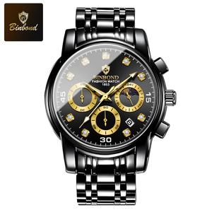 Binbond Custom High Quality Luxury Steel Quartz <b>Watch</b> <b>for</b> <b>Men</b> <b>Waterproof</b> Multifunctional Chronograph with Luminous Wristwatch - Product Image 6