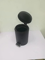 Poubelle à pédale en acier inoxydable noir écologique de 3 litres sans couvercle, pour bureau, maison, hôtel, cuisine, salle de bain, seau de rangement