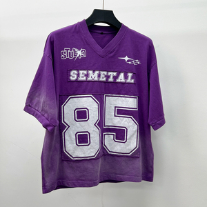 OEM personalizado de algodón personalizado camiseta Unisex de gran tamaño bordado Streetwear camiseta ácido lavado pesado camiseta para hombres - Product Image 2