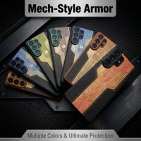 Coque de téléphone antichoc à grain fin de style Mecha, couleurs contrastées, protection intégrale anti-rayures, antidérapante, finition mate
