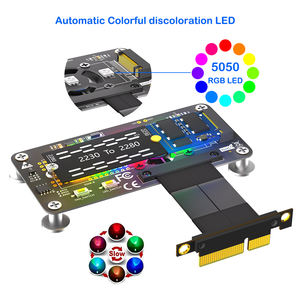 M.2 NVMe PCIe SSD ke PCIe4X adaptor 2230-2280mm konverter SSD dengan LED RGB & kipas pendingin untuk ekspansi/pengujian penyimpanan Desktop - Product Image 5