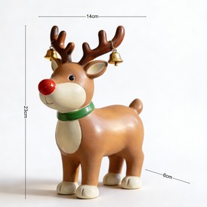 Linda Estatuilla de Resina de <span class=keywords><strong>Reno</strong></span> <span class=keywords><strong>Rudolf</strong></span> - Decoración Navideña para el Hogar, Regalo Festivo Personalizado por Bozhiyi - Product Image 6