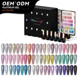 Jting Nieuwe Populaire 48 Kleuren Collectie Platinum Gel Polish Set Box Custom Unieke Kleur Boek Oem Odm Nagellak Fabriek levert