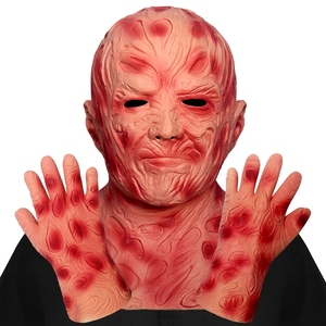 <span class=keywords><strong>Masque</strong></span> Lumineux Freddy Pu, Couvre-tête Horreur, Accessoire Effrayant pour Fête d'Halloween, Masques Roi des Fantômes - Product Image 1