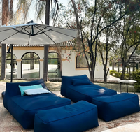 Fauteuil inclinable de jardin unique pour l'extérieur, canapé de jardin, chaise longue, transat de plage, housse de pouf uniquement