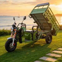 Tricycle électrique certifié EEC COC L2e U, capacité de charge de 585 kg, moteur 72V 1500W, caisse de chargement de 1600 mm, déchargement facile