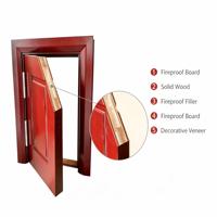Timber Traditional Fire Rated Door Single Leaf 30 Minute BS476 Oak Veneer Solid Core Concealed Closer Residential Bedroom OEM