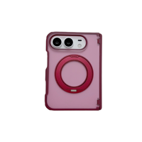 Coque de téléphone magnétique avec support pour iPhone Duo, translucide mate, compatible avec la charge sans fil, antichoc, avec support intégré, de fabrication industrielle