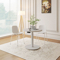 NOUVEAU Bureau d'ordinateur moderne 2026 à une jambe, blanc, en acier inoxydable, ergonomique, réglable en hauteur, automatique, 3 niveaux, rond