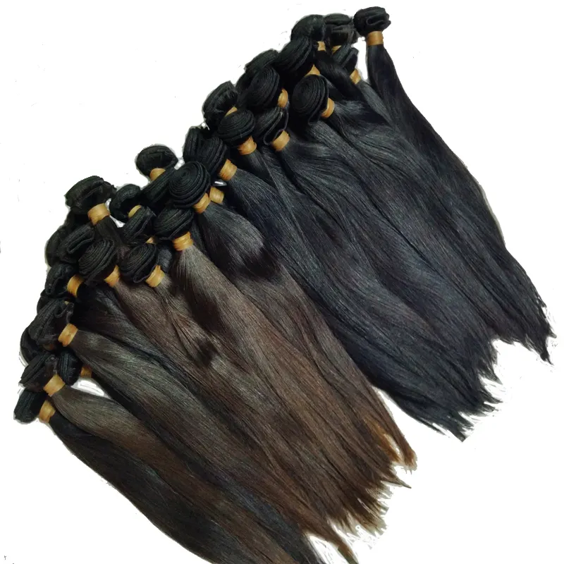 Letsfly 10 Demetleri işlenmemiş guangzhou kahverengi renkli ham brezilyalı düz saç toptan saç örgüleri uzatma ücretsiz kargo