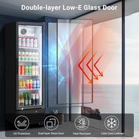 Combo refroidisseur de réfrigérateur professionnel Man Cave-Marchandiseur de porte en verre avec éclairage LED réglable et contrôle de la température