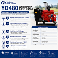 Moteur diesel refroidi par eau SCDC Yangdong YD480 29 kW 40 CV 3000 tr/min 4 temps à démarrage électrique pour pompe à eau d'irrigation agricole