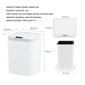 3 Gallon Plastic Contactloze Badkamer Woonkamer Huishouden Automatische Sensor Slimme Prullenbak Prullenbak Recycling