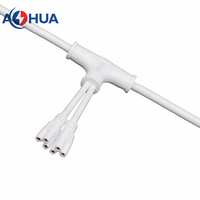 AOHUA Lampe de croissance végétale personnalisée connecteur en T répartiteur de câble à 3 voies PVC-16 2 3 4 broches moulé avec prise mâle femelle/fil ouvert