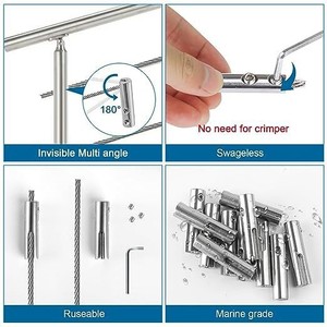 Terminal de Anclaje para Barandilla de Cable de Acero Inoxidable YD de 18 Pulgadas para Plataformas de Escaleras, Diseño Minimalista - Product Image 3