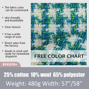 Len cối xay gió vàng chủ đề kiểm tra Tweed phong phú Cổ Phiếu vải cho quần áo túi phụ kiện và đồ chơi giao hàng ngay lập tức - Product Image 2