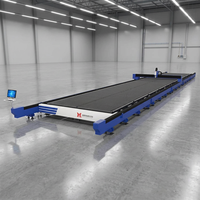 Machine de découpe laser fibre CNC haute puissance 40KW, grand format 12000*2500mm, plateforme unique sur rail au sol, Cypcut pour la découpe de métaux