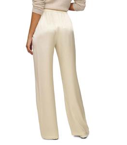 <span class=keywords><strong>Pantalon</strong></span> ample en satin respirant pour femme, à jambes larges, <span class=keywords><strong>avec</strong></span> cordon de serrage, taille élastique, coupe fluide et soyeuse, <span class=keywords><strong>avec</strong></span> poches latérales, pour un usage quotidien décontracté - Product Image 2