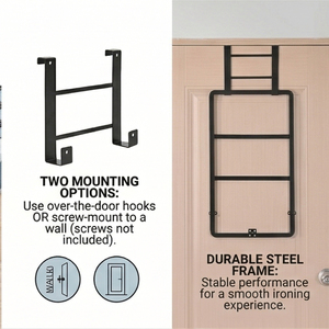 Planche <span class=keywords><strong>à</strong></span> <span class=keywords><strong>Repasser</strong></span> Pliante Suspendue Design Tendance avec Cadre en Acier Revêtu, <span class=keywords><strong>À</strong></span> Accrocher <span class=keywords><strong>à</strong></span> la Porte - Product Image 5
