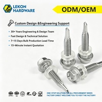 LEKON DIN7504K Hex Washer Head Self Drilling Screw Stainless Steel Hexagon Flanged Drill Point Screws Tornillos for Cabinet