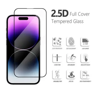 Vmax 2.5D Silkprint Wholesale I Phone 14 Pro Max 9h Mobile Phone Tempered Glass Phone Screen Protectors For IPhone 14