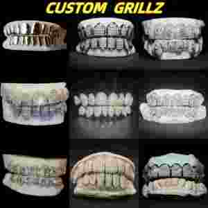 Tùy chỉnh Medusa tổ ong Iced zigzag grillz với vvs moissanite hiphop đồ trang sức 925 Bạc - Product Image 5