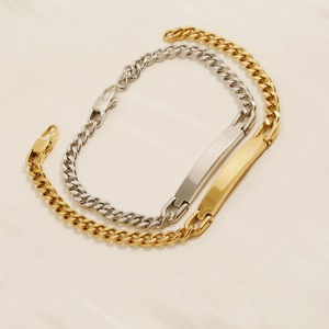 <span class=keywords><strong>Bracelet</strong></span> chaîne en acier inoxydable courbé en titane pour couples, bijoux de mode unisexe, vente chaude - Product Image 3