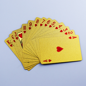 Bán Buôn Tùy Chỉnh Nhựa Không Thấm Nước <span class=keywords><strong>PVC</strong></span> Vàng Chơi Thẻ Vàng Lá Poker Vàng Poker Thẻ - Product Image 3