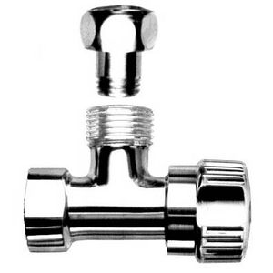 Válvula de descarga Pincus Tap para cisterna con acabado cromado y conector de 3 vías - Product Image 1