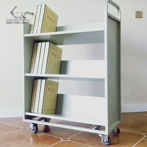 Xe Đẩy Tài Liệu Bằng Kim Loại Thư Viện Trường Học Xe Đẩy Sách Chuyên Dụng 3 Cấp Yên Tĩnh Có Bánh Xe - Product Image 5