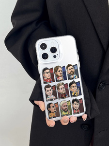 Funda para Teléfono con Diseño de Jugador de Fútbol de Dibujos Animados para iPhone 16/15/14/13/12 Pro Max, Funda Protectora con Degradado Multicolor, Funda Personalizada con Impresión - Product Image 2