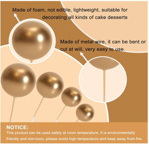 32 Piezas de Adornos para Pastel con Forma de Globo, Mini Globos, Palitos Decorativos para Pastel, Bolas para Pastel, Decoración para Cumpleaños y Baby Shower (Dorado, Plateado, Negro) - Product Image 3