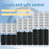 Multiprise à grands espaces entre prises, protection antichoc, port USB-C à charge rapide, ignifuge, pour la maison et le bureau