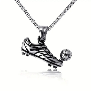 Collana con Ciondolo a Forma di Scarpa da Calcio, Gioielli Hip Hop per Tifosi, Accessorio per il Giorno della Partita, Decorazione Sportiva - Product Image 6