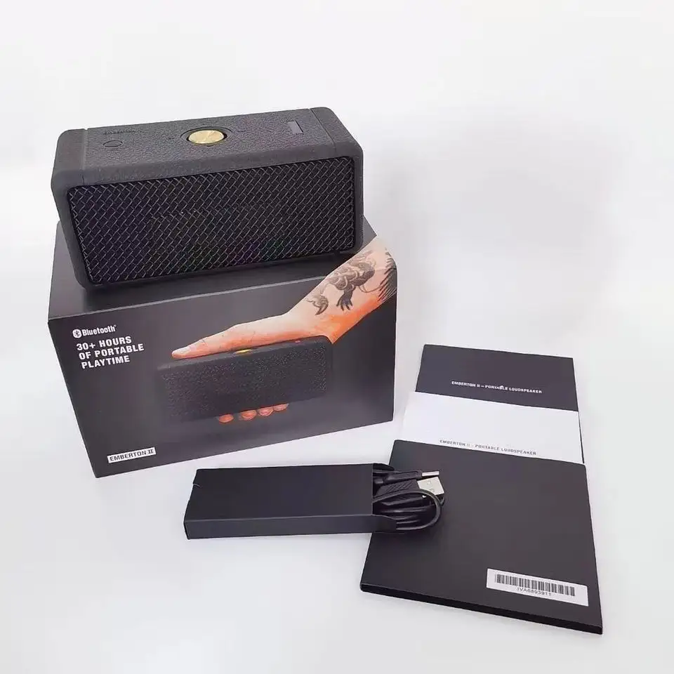 Speaker Bluetooth portabel diskon besar untuk Marshall Emberton2, 20 + jam waktu putar, IPX7 tahan air, 360 derajat suara