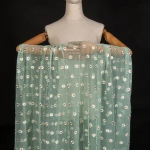 Tessuto di Tulle ricamato girasole alla moda tessuto da sposa maglia da sposa in maglia di accessori in maglia