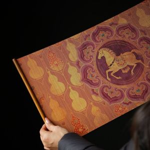 Bamboo Silk Tea Flag 30x60cm Printed Chinese Style <b>Table</b> <b>Runner</b> For Tea Room Home Decoration - Product Image 2