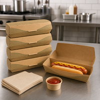 Cajas para Hot Dogs al por Mayor de Alta Calidad, Resistentes, a Prueba de Fugas, Desechables, con Logotipo Personalizado, Precio de Fábrica, China