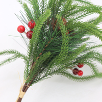 Grosir 39cm buatan Cryptomeria forfortuner pinus jarum bundel rumah halaman dekorasi Natal bunga diawetkan tanaman