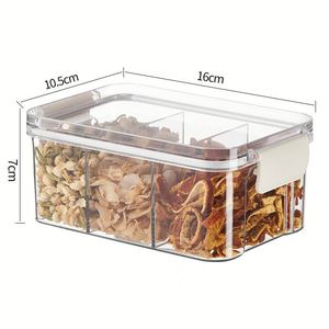 Separated Sealed <b>Jar</b> Food Grade Square Transparent Storage Can with Lid for Tea Grain Dry Food Organization - Product Image 5