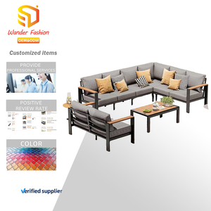 <strong>Outdoor</strong> Sectional <strong>Corner</strong> Sofa, Patio Conversation Sets with Coffee Table &amp; Washable Thick Cushions, <strong>Outdoor</strong> Furniture - Product Image 1