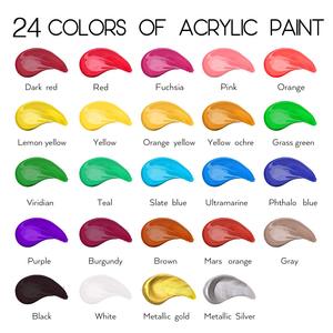 Juego de pintura acrílica de 24 <span class=keywords><strong>colores</strong></span> 2 floz 60ml botellas, no tóxico 24 <span class=keywords><strong>colores</strong></span> pintura acrílica <span class=keywords><strong>para</strong></span> niños adultos artistas lienzo artesanías <span class=keywords><strong>madera</strong></span> - Product Image 2