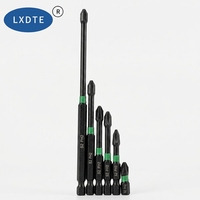 Embouts de tournevis magnétiques LXD à couple élevé en acier S2, oxyde noir, pour l'industrie du meuble, 6 pièces/ensemble, 25mm/50mm/75mm, DIY OEM