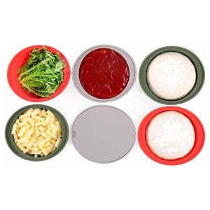 Pizza Dough Proofing Box Silicone Pizza Dough Container with Lid Stackable Round Food Storage Container for Home Kitchen