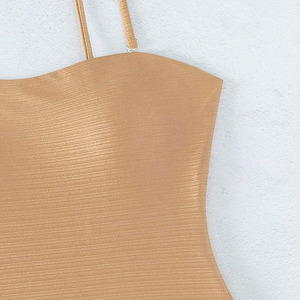 Maillot de bain une pièce tendance avec fermeture éclair latérale, coupe haute, effet ventre plat, maillot de bain brillant pour les vacances à <span class=keywords><strong>la</strong></span> <span class=keywords><strong>plage</strong></span> - Product Image 4