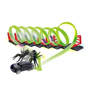 Электрический 360 градусов вращение светящийся Слот Гоночный вагон детский трек игрушки рельсовый путь игрушки